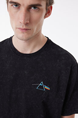 Loose Fit Rahat Kesim %100 Pamuk Bisiklet Yaka Siyah Tişört - Black-W231172001 (görsel 3)