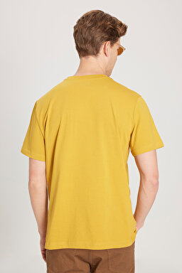 Regular Fit Normal Kesim %100 Pamuk Bisiklet Yaka Sarı Tişört - Yellow-W231243200 (görsel 6)