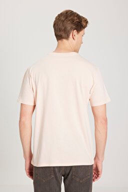 Regular Fit Normal Kesim %100 Pamuk Bisiklet Yaka Açık Pembe Tişört - Light Pink-W231243590 (görsel 6)