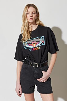 Regular Fit Normal Kesim %100 Pamuk Bisiklet Yaka Crop Siyah Tişört - Black-W231244001 (görsel 2)