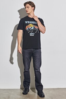 Regular Fit Normal Kesim %100 Pamuk Bisiklet Yaka Siyah Tişört - Black-W231254001 (görsel 4)