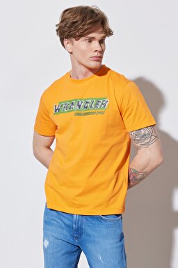 Regular Fit Normal Kesim %100 Pamuk Bisiklet Yaka Turuncu Tişört - Orange-W231257700