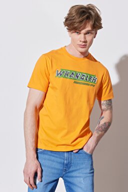 Regular Fit Normal Kesim %100 Pamuk Bisiklet Yaka Turuncu Tişört - Orange-W231257700 (görsel 2)