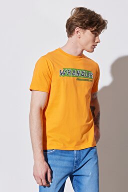 Regular Fit Normal Kesim %100 Pamuk Bisiklet Yaka Turuncu Tişört - Orange-W231257700 (görsel 3)