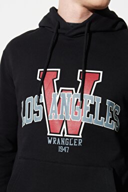 Regular Fit Normal Kesim %100 Pamuk Kapüşonlu Yaka Siyah Sweatshirt - Black-W231264001 (görsel 6)