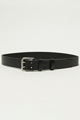 %100 Deri Siyah Kemer - Black-W231311001