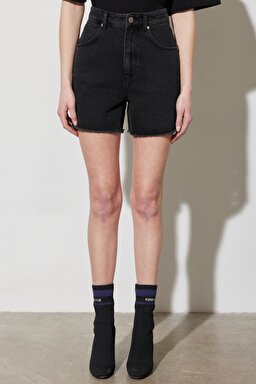 Donna Regular Fit Normal Kesim %100 Pamuk Siyah Jean Kot Şort - Black-W231344001
