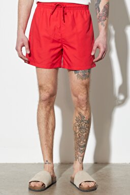 Regular Fit Normal Kesim Normal Bel Kırmızı Deniz Şortu - Red-W231577600