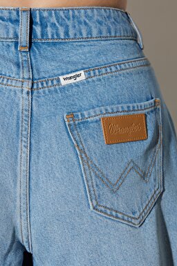 Regular Fit Normal Kesim Yüksek Bel Açık Mavi Esnek Jean Kot Şort - Light Blue-W231618404 (görsel 6)