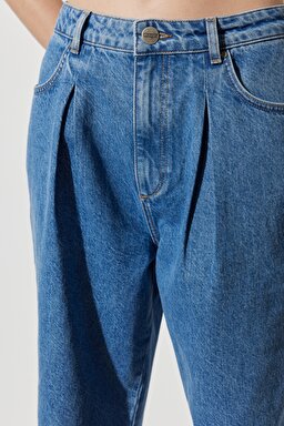 Straight Fit Düz Kesim %100 Pamuk Normal Bel Açık Mavi Jean Kot Pantolon - Light Blue-W231633404 (görsel 4)
