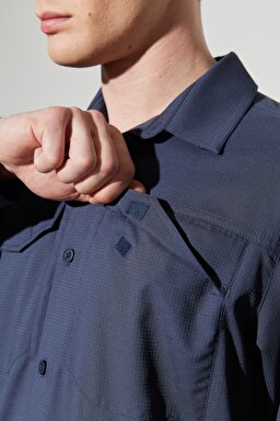 All Terrain Gear Regular Fit Normal Kesim Esnek Lacivert Uzun Kollu Gömlek - Navy-W231703410 (görsel 3)