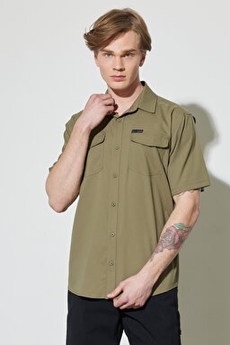 All Terrain Gear Regular Fit Normal Kesim Esnek Haki Kısa Kollu Gömlek - Khaki-W231704801