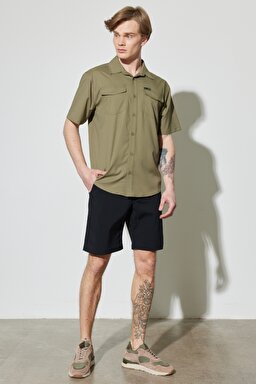 All Terrain Gear Regular Fit Normal Kesim Esnek Haki Kısa Kollu Gömlek - Khaki-W231704801 (görsel 7)