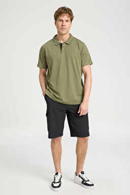 All Terrain Gear Regular Fit Normal Kesim Polo Yaka Haki Tişört - Khaki-W231707801 (görsel 3)