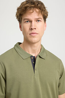 All Terrain Gear Regular Fit Normal Kesim Polo Yaka Haki Tişört - Khaki-W231707801 (görsel 4)