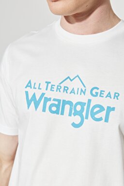 All Terrain Gear Regular Fit %100 Pamuk Bisiklet Yaka Kırık Beyaz Tişört - Off White-W231729102 (görsel 5)
