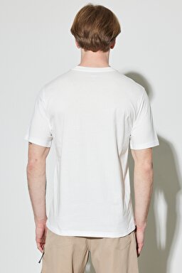 All Terrain Gear Regular Fit %100 Pamuk Bisiklet Yaka Kırık Beyaz Tişört - Off White-W231729102 (görsel 7)