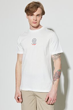 All Terrain Gear Regular Fit %100 Pamuk Bisiklet Yaka Kırık Beyaz Tişört - Off White-W231730102 (görsel 3)