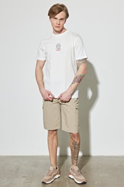 All Terrain Gear Regular Fit %100 Pamuk Bisiklet Yaka Kırık Beyaz Tişört - Off White-W231730102 (görsel 5)