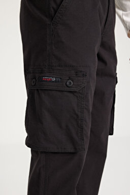Regular Fit Normal Kesim Normal Bel Düz Paça Antrasit Erkek Kargo Pantolon - Anthracite-W231802003 (görsel 3)