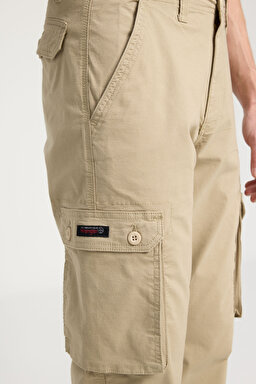 Regular Fit Normal Kesim Normal Bel Düz Paça Bej Kargo Pantolon - Beige-W231802614
  (görsel 3)