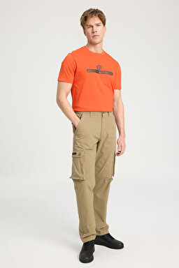 Regular Fit Normal Kesim Normal Bel Düz Paça Haki Kargo Pantolon - Khaki-W231802801