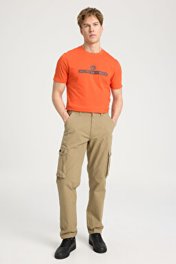 Regular Fit Normal Kesim Normal Bel Düz Paça Haki Kargo Pantolon - Khaki-W231802801 (görsel 2)