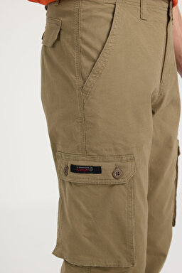 Regular Fit Normal Kesim Normal Bel Düz Paça Haki Kargo Pantolon - Khaki-W231802801 (görsel 3)
