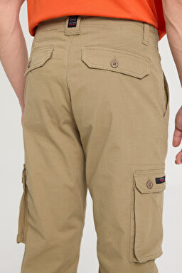Regular Fit Normal Kesim Normal Bel Düz Paça Haki Kargo Pantolon - Khaki-W231802801 (görsel 4)
