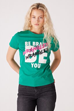 Slim Fit Dar Kesim %100 Pamuk Bisiklet Yaka Yeşil Tişört - Light Green-W231804299 (görsel 2)