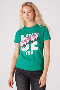 Slim Fit Dar Kesim %100 Pamuk Bisiklet Yaka Yeşil Tişört - Light Green-W231804299 (görsel 3)