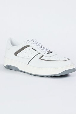 %100 Deri Beyaz Sneaker Ayakkabı - White-W231K301100 (görsel 2)