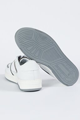 %100 Deri Beyaz Sneaker Ayakkabı - White-W231K301100 (görsel 4)