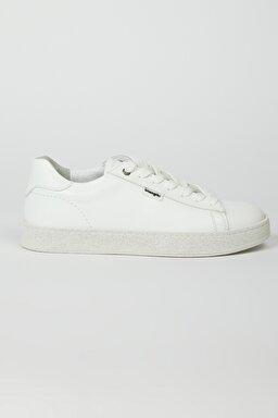 %100 Deri Kırık Beyaz Sneaker Ayakkabı - Off White-W231S14012
