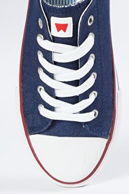 %100 Keten Denim Sneaker Ayakkabı - İndigo-W231S16TF (görsel 3)