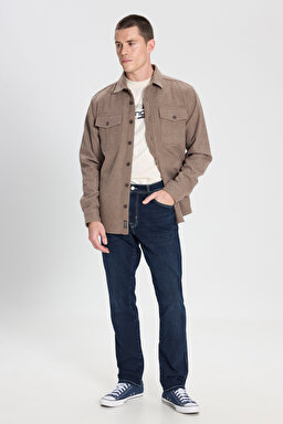 Relaxed Fit Geniş Kesim Kahverengi Gömlek - Brown-W232137220 (görsel 4)