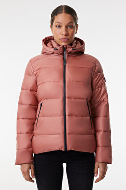 All Terrain Gear Loose Fit Rahat Kesim Kapüşonlu Açık Kahverengi Şişme Mont - Light Brown-W232196219