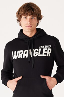Regular Fit Normal Kesim Kapüşonlu İçi Polarlı Siyah Sweatshirt - Black-W232257001 (görsel 3)