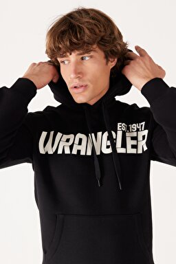 Regular Fit Normal Kesim Kapüşonlu İçi Polarlı Siyah Sweatshirt - Black-W232257001 (görsel 5)