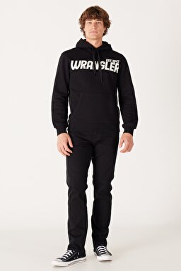 Regular Fit Normal Kesim Kapüşonlu İçi Polarlı Siyah Sweatshirt - Black-W232257001 (görsel 6)