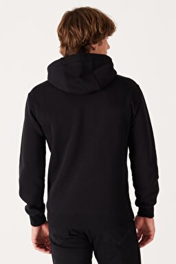 Regular Fit Normal Kesim Kapüşonlu İçi Polarlı Siyah Sweatshirt - Black-W232257001 (görsel 7)