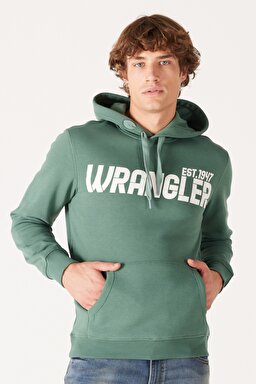 Regular Fit Normal Kesim Kapüşonlu İçi Polarlı Yeşil Sweatshirt - Green-W232257300