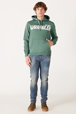 Regular Fit Normal Kesim Kapüşonlu İçi Polarlı Yeşil Sweatshirt - Green-W232257300 (görsel 4)