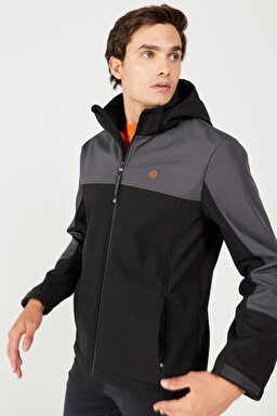 All Terrain Gear Regular Fit Normal Kesim Kapüşonlu Fermuarlı Siyah Ceket - Black-W232270001 (görsel 3)