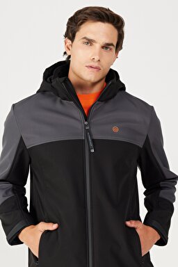 All Terrain Gear Regular Fit Normal Kesim Kapüşonlu Fermuarlı Siyah Ceket - Black-W232270001 (görsel 4)
