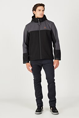 All Terrain Gear Regular Fit Normal Kesim Kapüşonlu Fermuarlı Siyah Ceket - Black-W232270001 (görsel 8)
