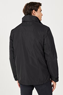 All Terrain Gear Relaxed Fit Geniş Kesim Dik Yaka Çift Kullanımı Siyah Mavi Parka - Black-W232281001 (görsel 6)