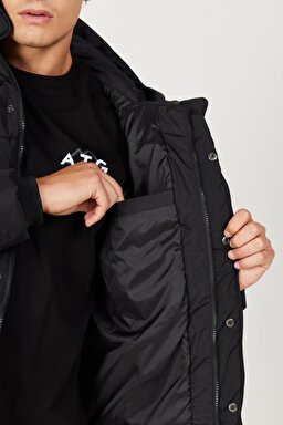 All Terrain Gear Regular Fit Normal Kesim Kapüşonlu Siyah Şişme Mont - Black-W232282001 (görsel 4)
