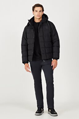 All Terrain Gear Regular Fit Normal Kesim Kapüşonlu Siyah Şişme Mont - Black-W232282001 (görsel 6)