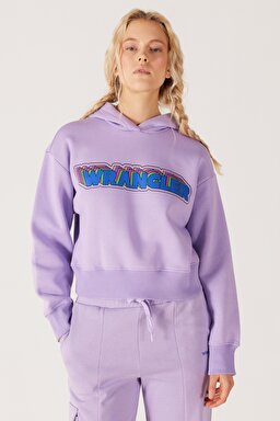 Regular Fit Normal Kesim Kapüşonlu İçi Polarlı Lila Sweatshirt - Light Lilac-W232302816